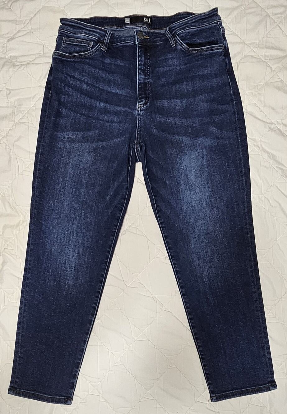 KUT from the Kloth Women's 16W High Rise Slim Ankle Stretch Jeans Dark Wash